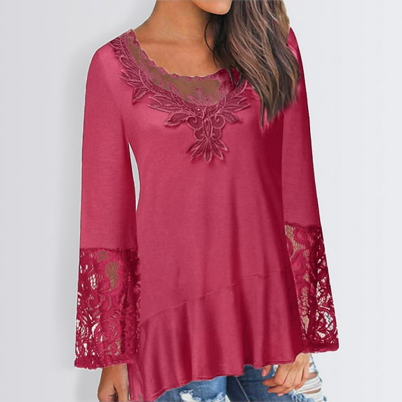 Aayomet Womens Plus Size Tops Womenâs Long Sleeve Henley T Shirts Button Down Slim Fit Tops Scoop Neck Ribbed Knit Shirts, S