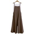 thumbnail image 1 of Aayomet Womens Rompers And Jumpsuits Womens Loose Sleeveless Jumpsuits Adjustable Spaghetti Strap Stretchy Long Pant Romper,Coffee 5XL, 1 of 4