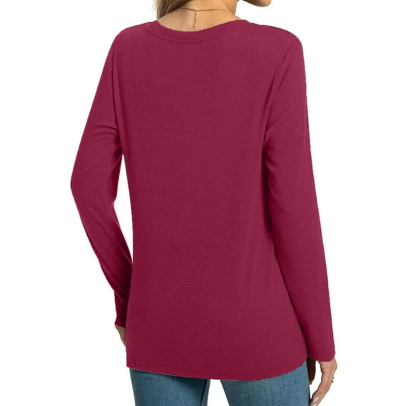 Aayomet Womens Shirts Women’s T-shirt, Sport Cool DRI Performance Short Sleeve V-Neck Shirt,Hot Pink L