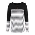 thumbnail image 1 of Aayomet Womens Shirts Womens 2023 Fall Long Sleeve Tunic Tops Casual Color Block Loose Fit Shirts,Black XXL, 1 of 5
