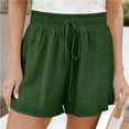 thumbnail image 1 of Aayomet Womens Shorts Womens Casual Summer Elastic Waist Comfy Drawstring Detail Beach Shorts Lounge Shorts For Women Green,3XL, 1 of 5