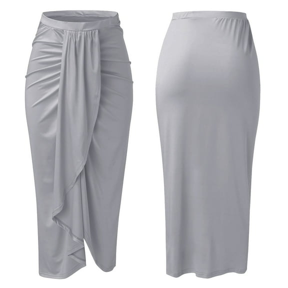 Aayomet Womens Skirts Women Tutu Tulle Skirt Elastic High Waist Layered Skirt Floral Print Mesh A-Line Midi Skirt,Gray L