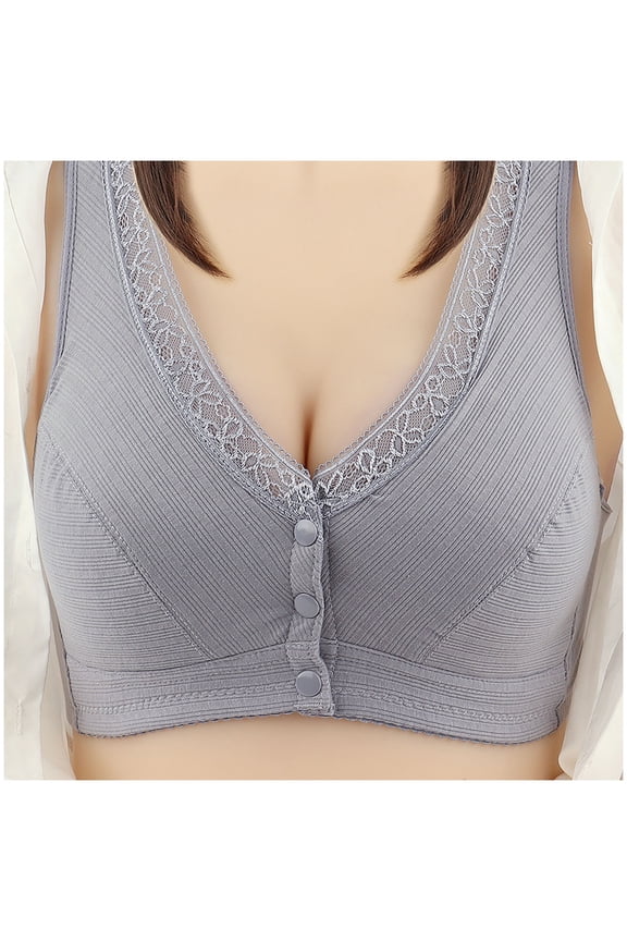 Womens Sports Bras Womens No Steel Ring Front Close Bra T Back Plus Size Seamless Unlined Bra For Large Bust,Gray 46