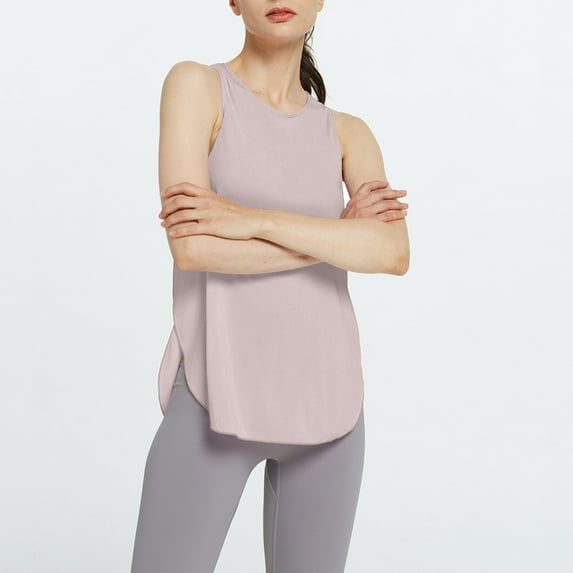 Aayomet Womens Summer Tops Women O Neck Sleeveless Running Sports Yoga Tops Workout Trendy Tank Tops,Pink M