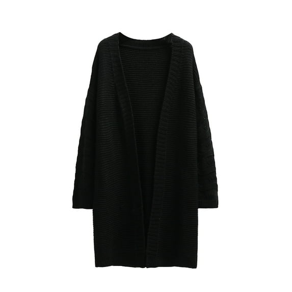 Aayomet Womens Sweaters Open Front Knit Cardigan Sweaters for Women Plus Size Long Sleeve Tops with Pockets Lightweight for Winter,Black S-XXL