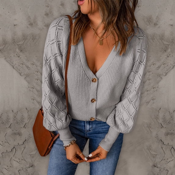 Aayomet Womens Sweaters Women's Long Sleeve Soft Knit Sweater Open Front Cardigans Outwear Coat,Gray S-XXL