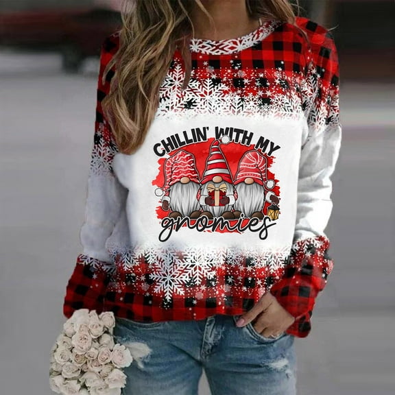 Aayomet Womens Sweatshirt Sweatshirt for Women Loose Fit Crew Neck Long Sleeve Fashion Fall Sweaters,Red M