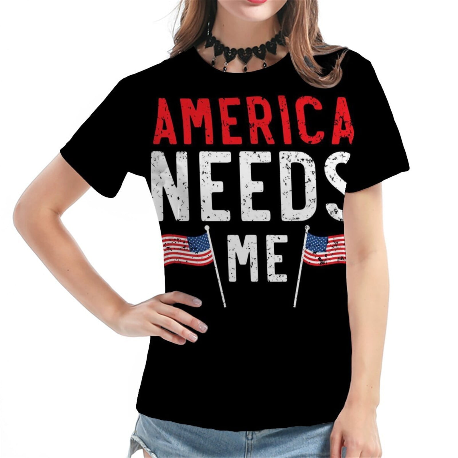 Aayomet Women Casual Fourth Of July Independence Day Printed