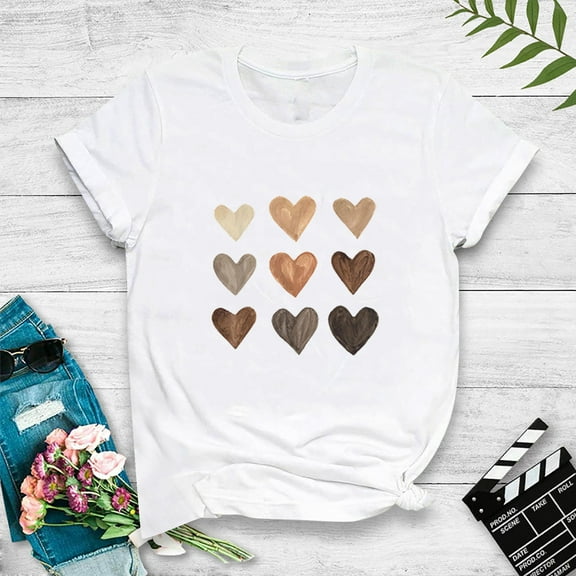 Aayomet Womens T Shirts Top Polyester - Short Sleeved Home Lady Tops For Women White,L