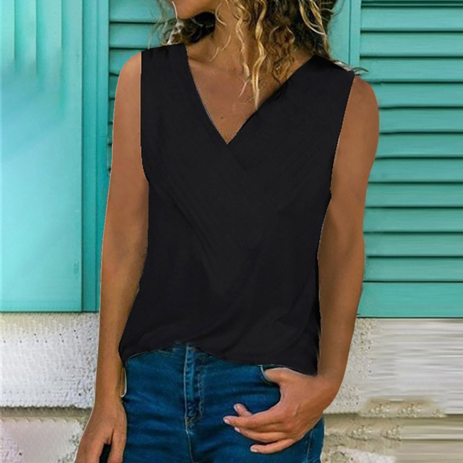 Aayomet Womens Tank Tops Women's Sleeveless Pleated Front Lace