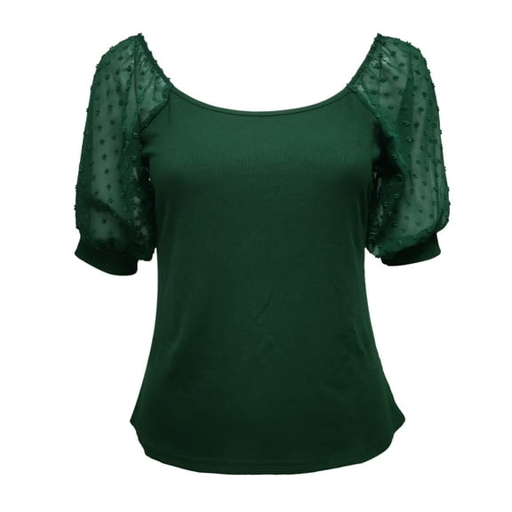 Aayomet Womens Tops Casual Women's Short Sleeve Cute Print Button Down Shirt Tops,Green M