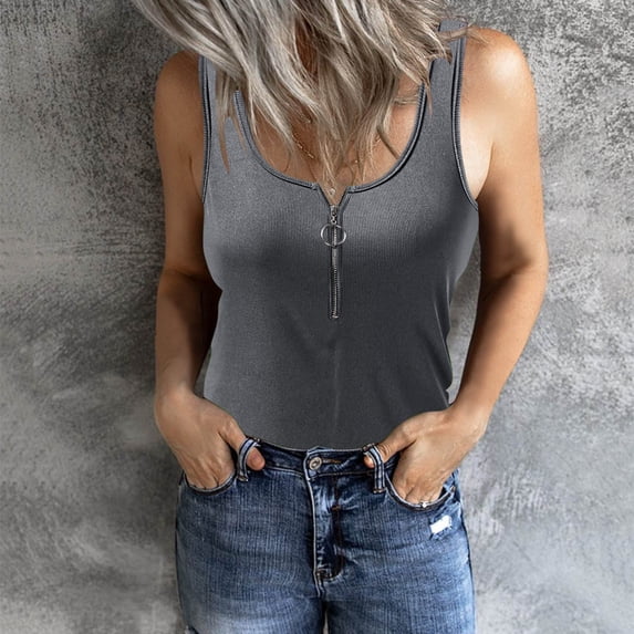 Aayomet Womens Tops Dressy Casual Summer Tank Tops for Women Pleated Spaghetti Strap Camisole Loose Fit Casual Sleeveless,Gray XXL