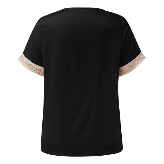 Aayomet Womens Tops Dressy Casual Women's Cartoon Bear Print Short Sleeve Tee Casual Summer T Shirt Top,Black M