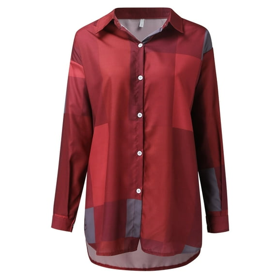 Aayomet Womens Tops Dressy Casual Womenâs Long Sleeve T Shirt Color Block Pullover Crew Neck Loose Comfy Casual Tops, M