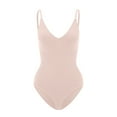 thumbnail image 1 of Aayomet Womens' Waist Trainer Seamless Round Neck Tummy Control Shapewear Bodysuit,Beige L, 1 of 5