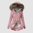 thumbnail image 1 of Aayomet Womens Winter Coats Women's Casual Flannel Plaid Wool Blend Plaid Hooded Coat Loose Long Sleeve Midi Jacket Outerwear with Belt,Pink XXL, 1 of 5