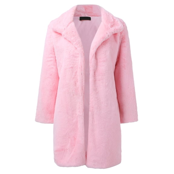 Aayomet Womens Winter Coats Women's Winter Coat Woman Artificial Wool Elegant Blend Coat Slim Long Outerwear Jacket,Pink XL