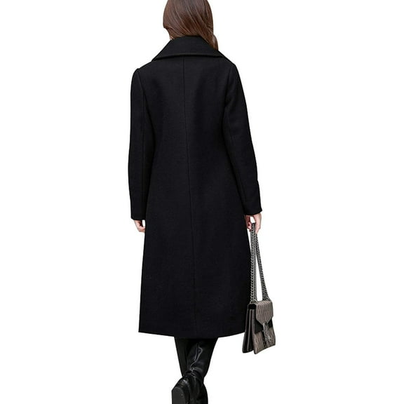 Aayomet Womens Winter Coats Women's Winter Long Down Coat Double Snap Puffer Jacket with Big Pockets,Black L