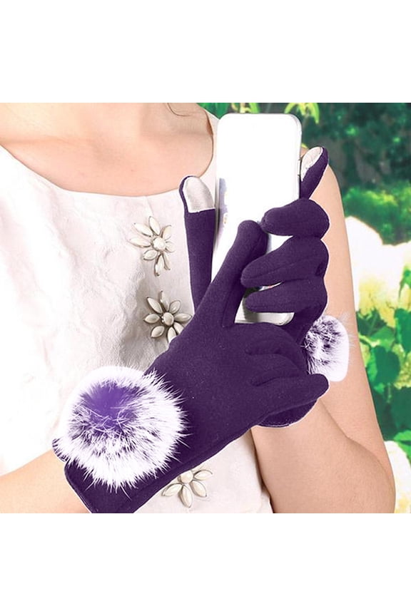 Womens Winter Gloves Weather Winter For Driving Warm For Cold Knit Texting Elastic Gloves Thermal Cable (Purple, One Size)