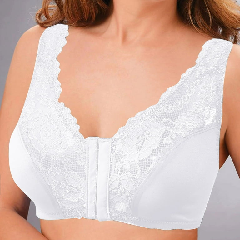 Women Push Up Bra Plus Size Underwire Lace Minimizer Bra White