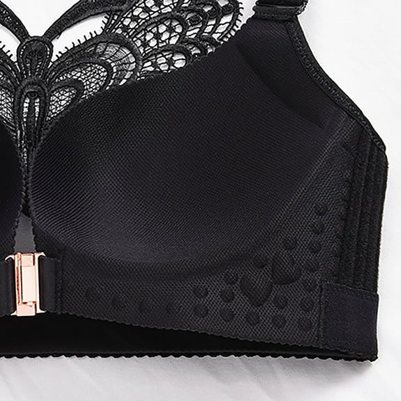 Aayomet Womens Wireless Bra Women's Signature Lace Unlined Underwire Bra,Black 34C