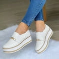 thumbnail image 1 of Aayomet Womens Work Shoes Office Casual Ladies Shoes Fashion Solid Color Low Top Platform Platform Heel Slip On Casual Shoes,White 9, 1 of 3