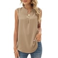 thumbnail image 1 of Aayomet Womens Workout Tops Women's Casual V Neck Sleeveless Ribbed Knit Cami Crop Top,Khaki S, 1 of 5