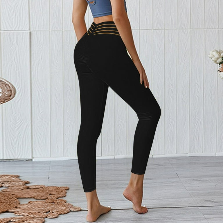Aayomet Womens Yoga Pants Petite Yoga Pants with Pockets for Women Capri  Leggings for Women Yoga Leggings with Pockets for Women High Waisted,Black