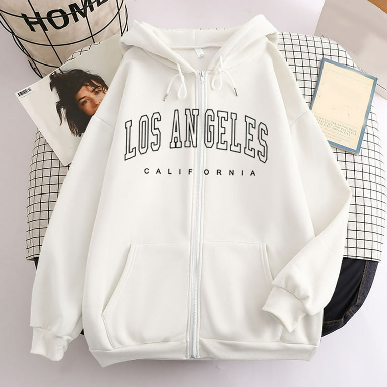 Aayomet Womens Zip Up Hoodies Sweatshirt Los Angeles