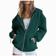 thumbnail image 1 of Aayomet Womens Zip Up Hoodies with Pockets Fall Winter Casual Long Sleeve Hooded Sweatshirts Y2k Track Travel Jacket, 1 of 5