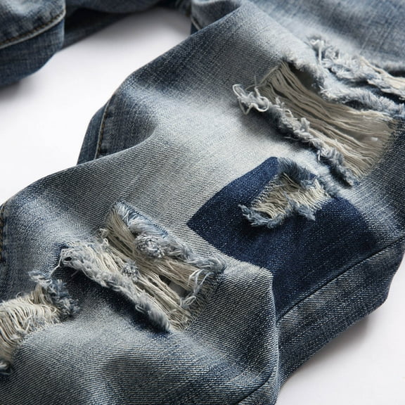 Aayomet Work Pants For Men Men's Lightweight Sweatpants Loose Fit Open Bottom Mesh Pants with Zipper Pockets,Blue 34