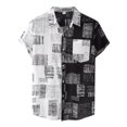 thumbnail image 1 of Aayomet Work Shirts For Men Men's Casual Fashion Shirt Tops Floral Hawaii Patchwork Printed Top Shirt Short Button Top White,3XL, 1 of 5