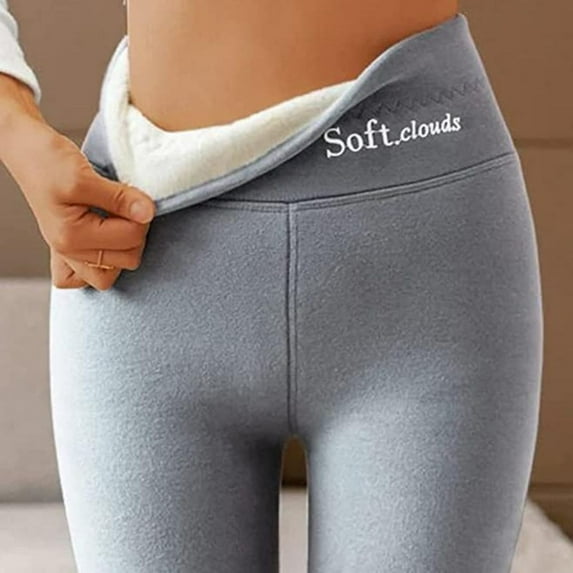 Aayomet Workout Leggings for Women Thicken Outside Wear High Waisted Small Pants Warm Bottom Cotton Pants (Gray, XL)