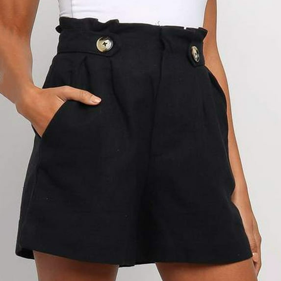 Aayomet Workout Shorts Womens Shorts for Women Hot Sparkly Shiny Shorts with Elastic Drawstring,Black S