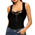thumbnail image 1 of Aayomet Workout Tank Tops For Women Womens Tank Tops V Neck Waffle Knit Summer Casual Sleeveless Loose Tee Shirts,Black L, 1 of 4