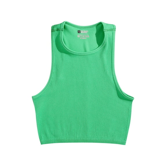 Aayomet Workout Tops For Women Tank Top for Women Summer Halter Tops Pleated Sleeveless Cami Shirts,Green M