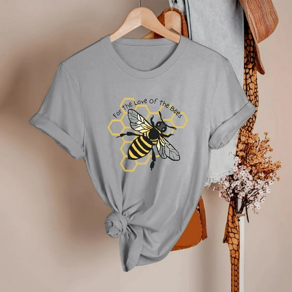 Aayomet Workout Tops For Women Womens Summer Shirt V Neck Casual Tshirts Puff Sleeve Tops for Women,Gray XXL