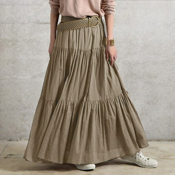 Aayomet Y2k Skirt Women's Long Rainbow A Line Tulle Tutu Skirts Tiered Skirt Petticoat,Brown XXL