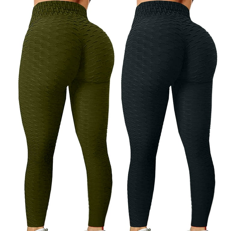 Cross Waist Ribbed Yoga Leggings for Women Non See-Through Crossover Sports  Gym Workout Running Yoga Pants Womens Clothes