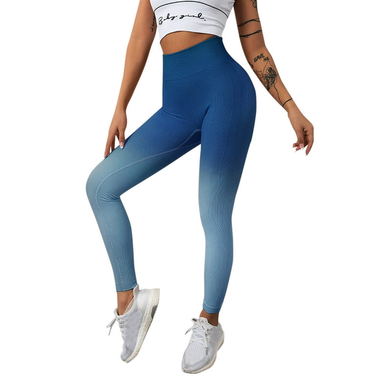 Aayomet Yoga Pants For Women Women's Casual Bootleg Yoga Pants V Crossover  High Waisted Flare Workout Pants Leggings,Blue L 