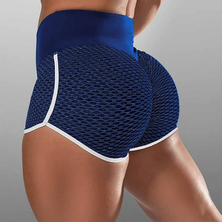 Aayomet Yoga Pants Spandex Shorts Women Drawstring Comfy Mini Floral Print  Beach Shorts Fit Booty Shorts Hiking Active Running Shorts,Blue L 