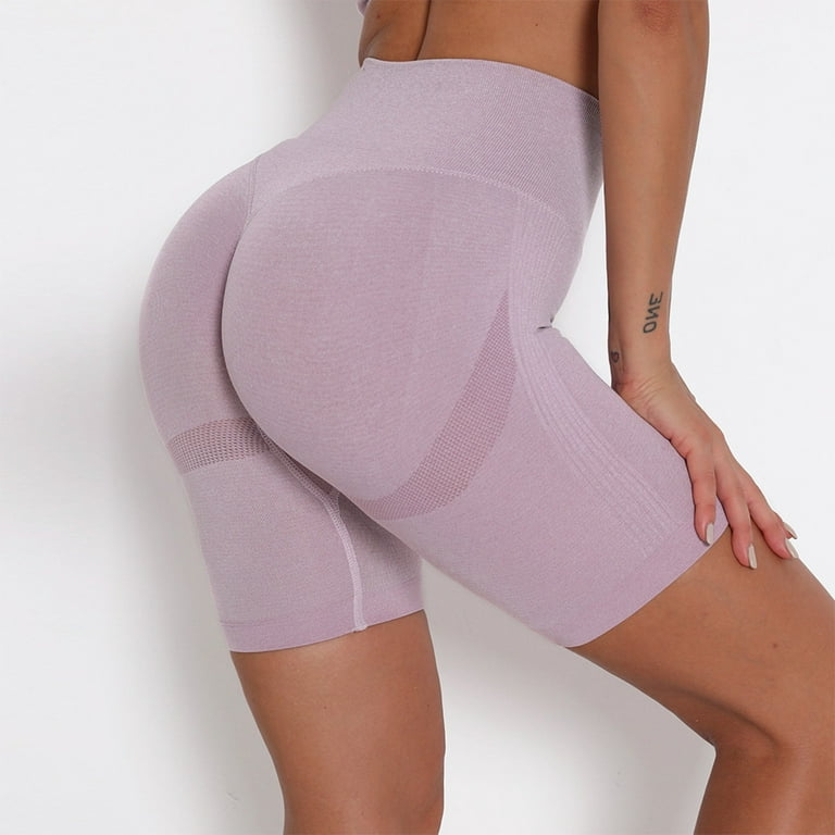 Aayomet Yoga Shorts With Pockets for Women Women Seamless Leggings Scrunch  Booty Legging High Waist Lifting Workout,Pink M 