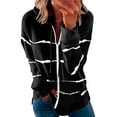 thumbnail image 1 of Aayomet Zip Up Hoodie Sweatshirts Long Zip Hoodie Full Womens Sleeve Coat Striped Lightweight Crewneck Sweatshirts Black,S-5XL, 1 of 5