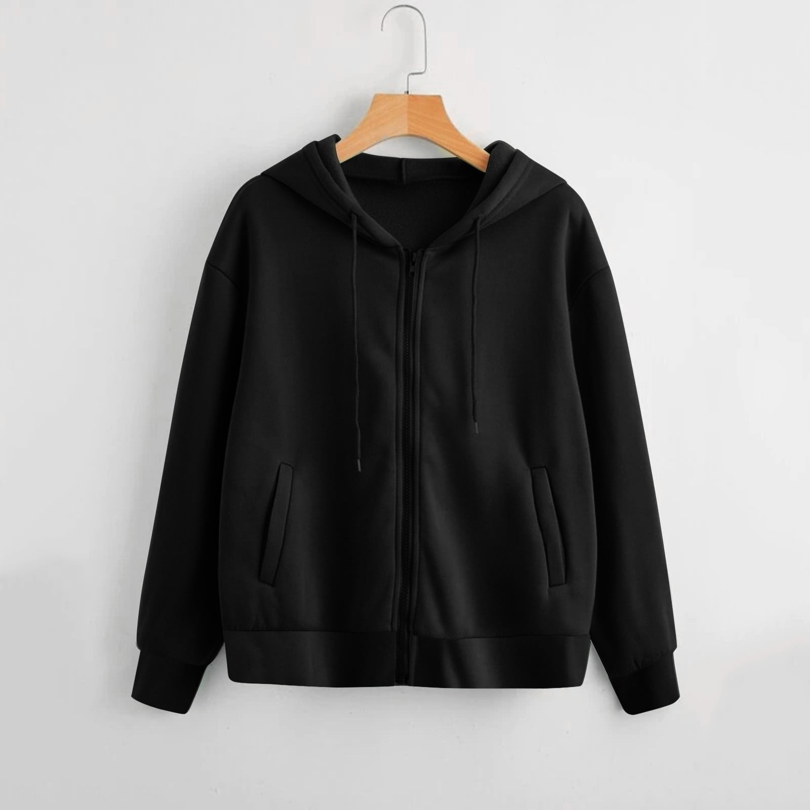 Aayomet Zip Up Hoodie Women Womens Cutout Front Hoodies Lined Collar Pullover Sweatshirts Long Sleeve Crop Tops Sweater Black M Walmart
