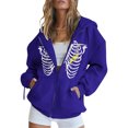 thumbnail image 1 of Aayomet Zip Up Sweatshirt Womens Zip Hoodie Letters Sweatshirt Jacket with Pockets Cute Sweatshirts Blue,S-L, 1 of 3