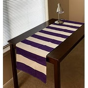 Aayu Brand Violet-Purple Table Runner 72 inches | Thick 250 GSM (16 Inch X 72 Inch) |Table Runner for Baby Birthdays, Home Decor & Wedding (Purple Stripes)
