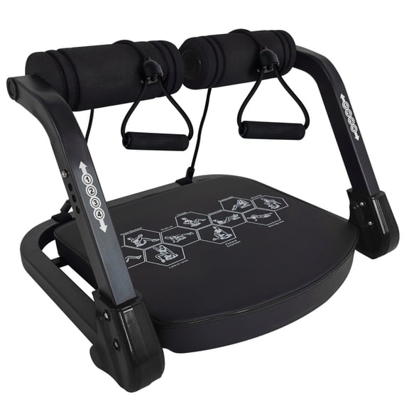 Ab Core Trainer Abdominal Machine Blue, Home Gym FullBody Workout Equipment with Adjustable Resistance Bands