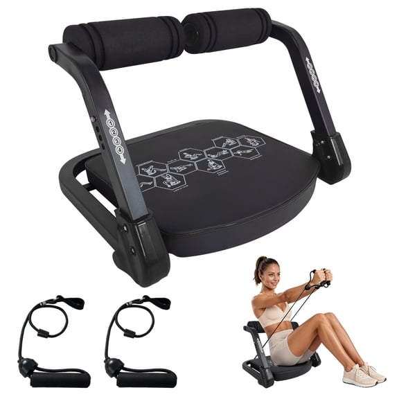 Ab Core Trainer with Resistance Bands, 3-Level Adjustable Sit-Up Machine, Foldable Home Gym Equipment, 330LBS Capacity