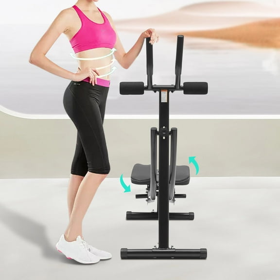 Ab Machine 330 Lbs Capacity, Foldable Ab Crunch Machine with LED Display, 120 Arc Track, 0-180 Rotating Cushion Abdominal Trainer for Home Gym Core Workout