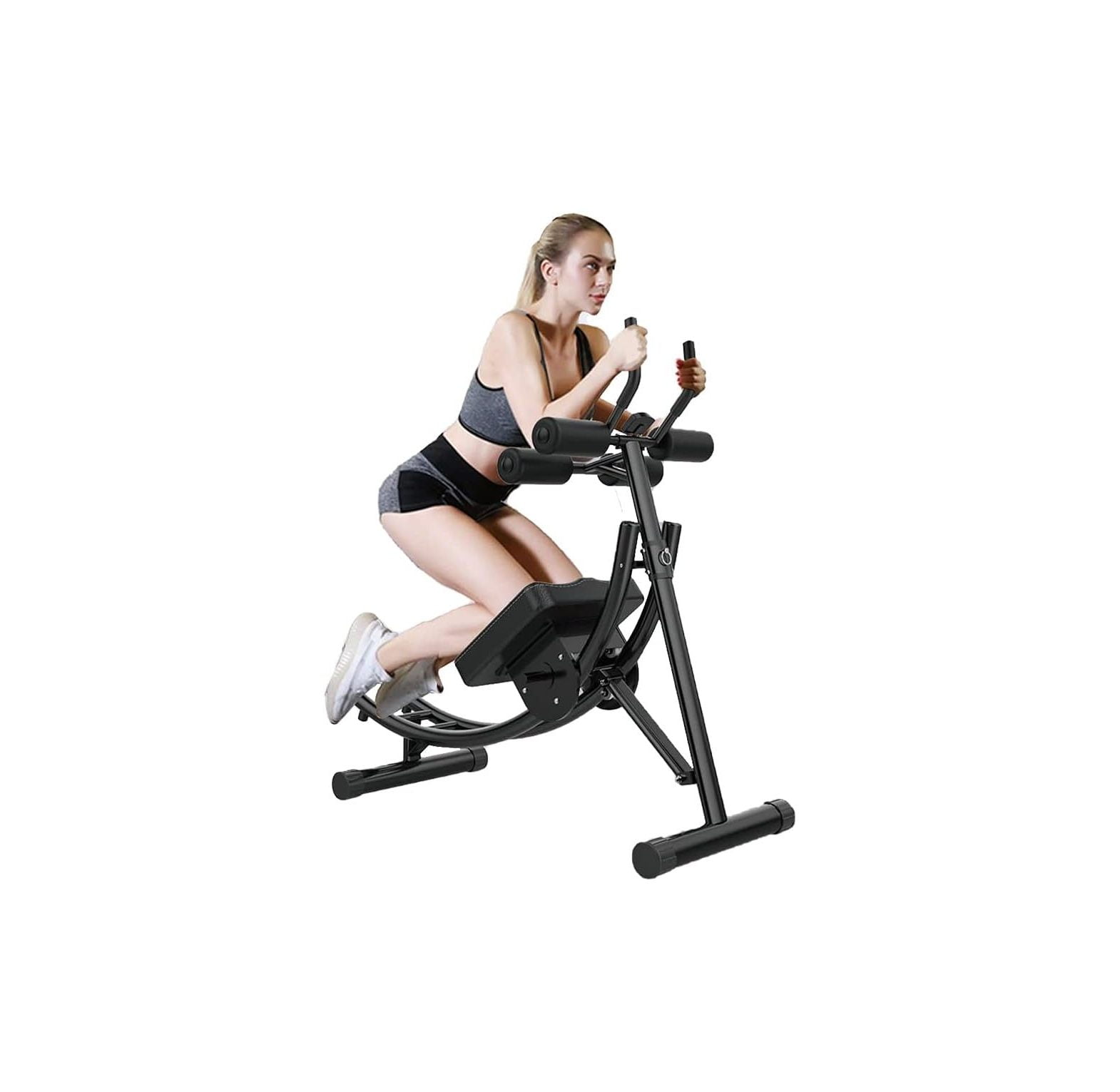 Ab Machine, Abdominal Workout Coaster Height Adjustable Strength Training Cruncher Full Body
